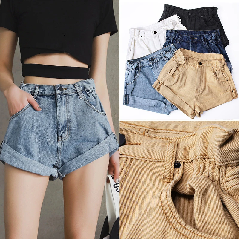 Europe Style Vintage Cotton Crimping Denim Shorts Women Elastic High Waist Shorts Summer Casual Hot Slim Cuffed Jean Short sexy
Europe Style Vintage Cotton Crimping Denim Shorts Women Elastic High Waist Shorts Summer Casual Hot Slim Cuffed Jean Short sexy