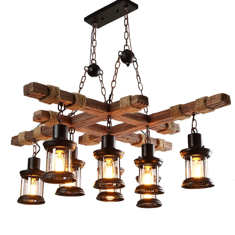 Wooden chandelier loft living room restaurant bar retro industrial wind creative chandelier
Wooden chandelier loft living room restaurant bar retro industrial wind creative chandelier