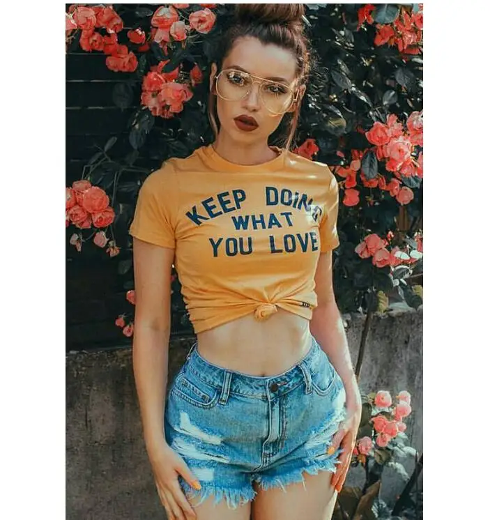 KEEP DOING WHAT YOU LOVE T-Shirt Graphic Gold T SHIRT Casual Summer Short Sleeve Tops Tumblr Clothing Outfits Tee free shipping
KEEP DOING WHAT YOU LOVE T-Shirt Graphic Gold T SHIRT Casual Summer Short Sleeve Tops Tumblr Clothing Outfits Tee free shipping