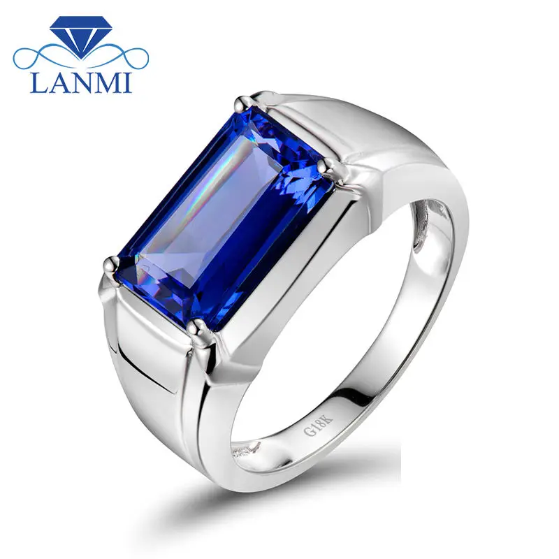 LANMI Blue Tanzanite Wedding Rings Solid 18Kt White Gold Ring Men Natural Gemstone Ring for Father's Day Gifts
LANMI Blue Tanzanite Wedding Rings Solid 18Kt White Gold Ring Men Natural Gemstone Ring for Father's Day Gifts