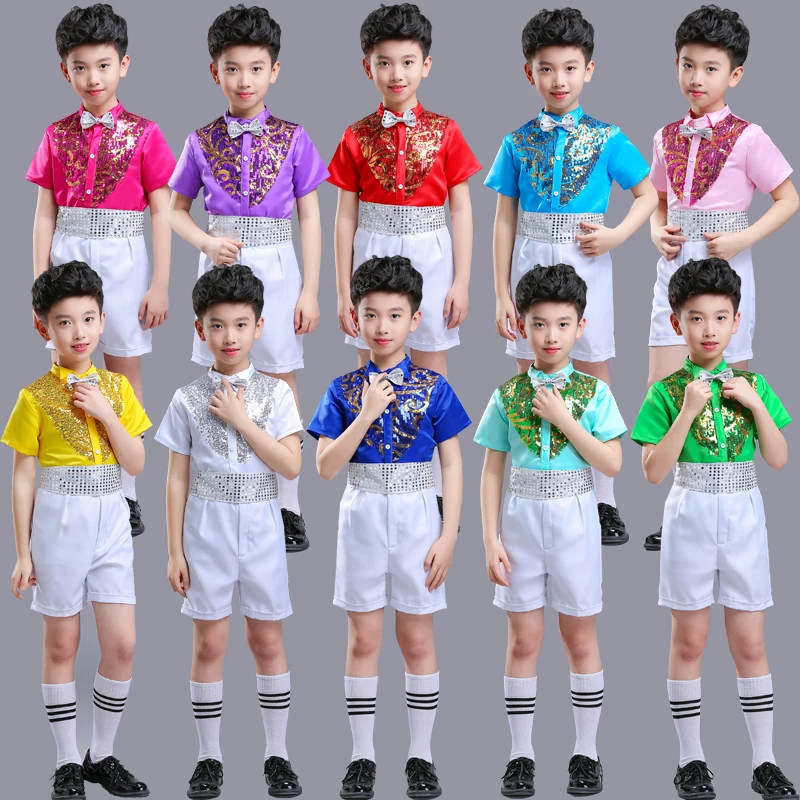 Jazz Dance Costumes Kids Stage Show Clothing Short Sleeve Sequin Performance Colorful Costume Children Practice Suits DNV11582
Jazz Dance Costumes Kids Stage Show Clothing Short Sleeve Sequin Performance Colorful Costume Children Practice Suits DNV11582