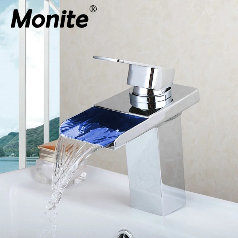 LED Waterfall Water Powered Chrome Finish Bathroom Mixer Tap Faucet Solid Brass Basin Sink Mixer Tap Faucet
LED Waterfall Water Powered Chrome Finish Bathroom Mixer Tap Faucet Solid Brass Basin Sink Mixer Tap Faucet