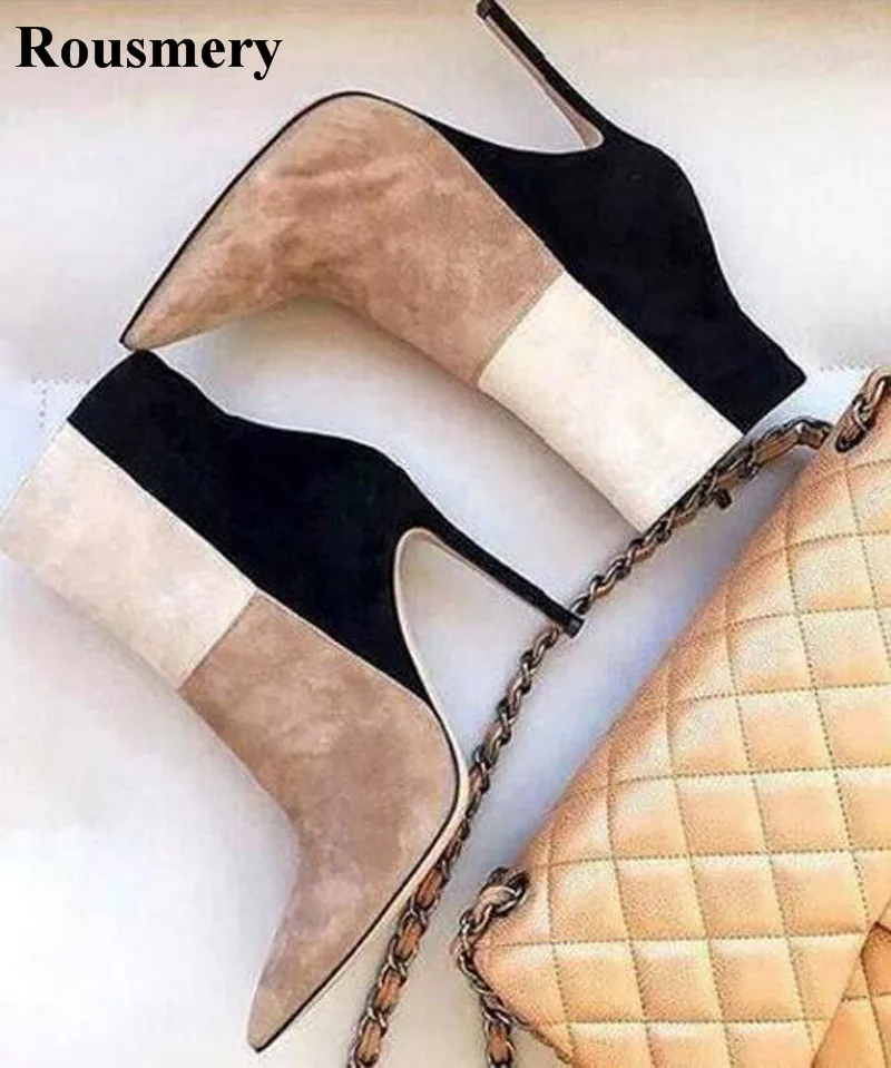 Spring Autumn New Fashion Women Pointed Toe Patchwork Color Ankle High Heel Boots Western Style Elegant Dress Boots
Spring Autumn New Fashion Women Pointed Toe Patchwork Color Ankle High Heel Boots Western Style Elegant Dress Boots