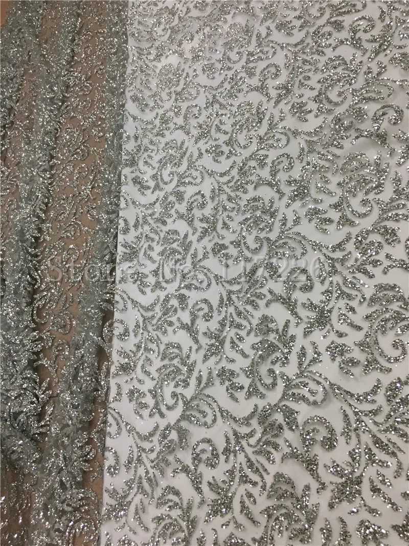 5 yards glued glitter lace fabric on sale JRB-80910 embroidery mesh material for evening dress in silver color
5 yards glued glitter lace fabric on sale JRB-80910 embroidery mesh material for evening dress in silver color