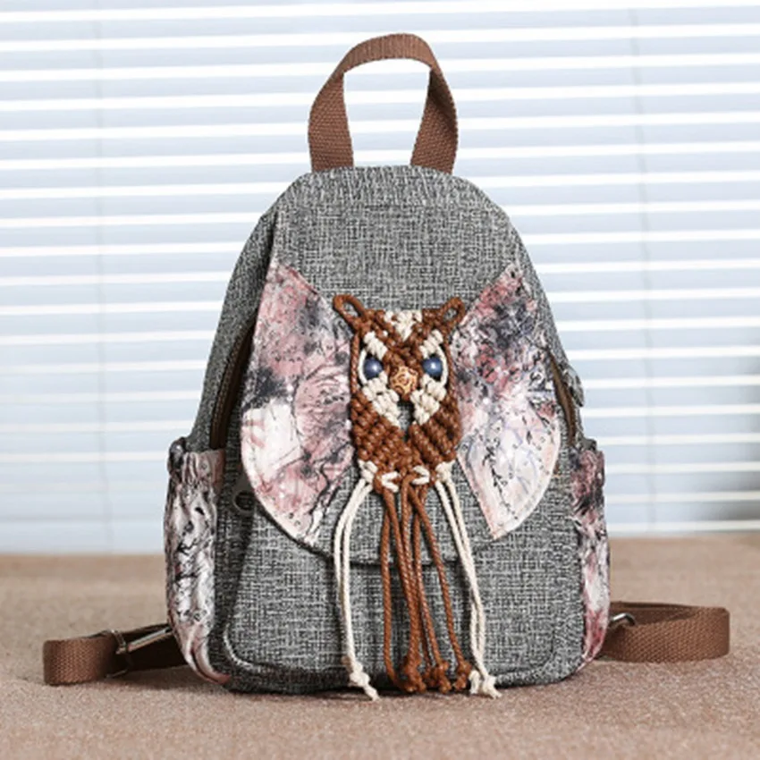 National style new women's bag shoulder bag canvas tassel shoulder bag chest bag literary dual-use backpack travel backpack
National style new women's bag shoulder bag canvas tassel shoulder bag chest bag literary dual-use backpack travel backpack