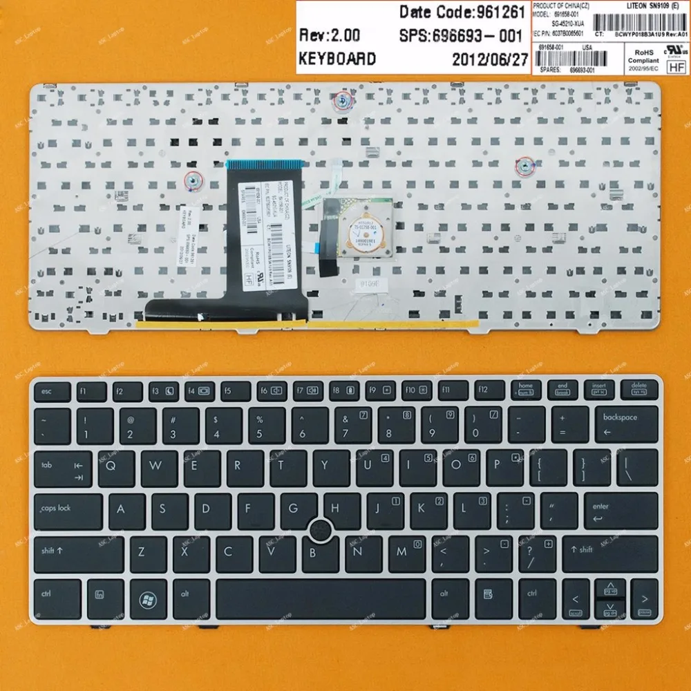 Новая английская клавиатура QWERTY для ноутбука HP EliteBook 2560 2560p 2570p с указателем, серебристая черная рамка
Новая английская клавиатура QWERTY для ноутбука HP EliteBook 2560 2560p 2570p с указателем, серебристая черная рамка