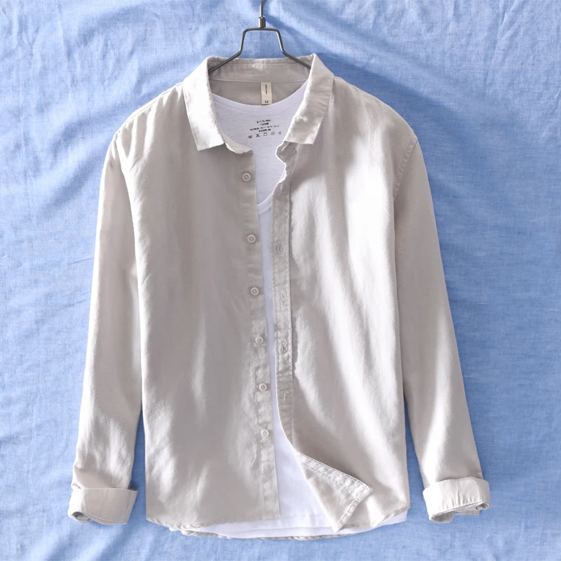 New Italy style long-sleeved linen shirt men brand fashion solid shirts male cotton tops 2019 shirt mens overhemd chemise camisa
New Italy style long-sleeved linen shirt men brand fashion solid shirts male cotton tops 2019 shirt mens overhemd chemise camisa
