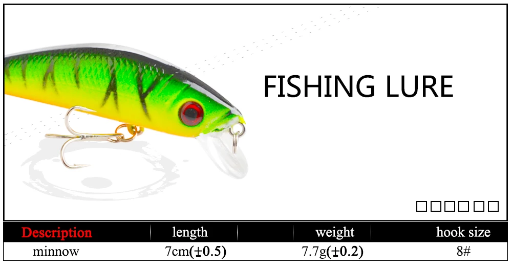 Minnow con ojo 3D y acabado realista