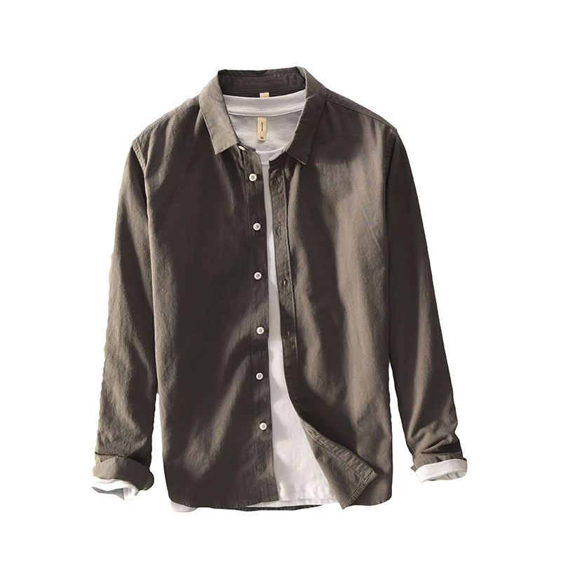 New designer long-sleeve cotton shirt men brand fashion turn-down collar gray shirts for men camisa masculina chemise
New designer long-sleeve cotton shirt men brand fashion turn-down collar gray shirts for men camisa masculina chemise