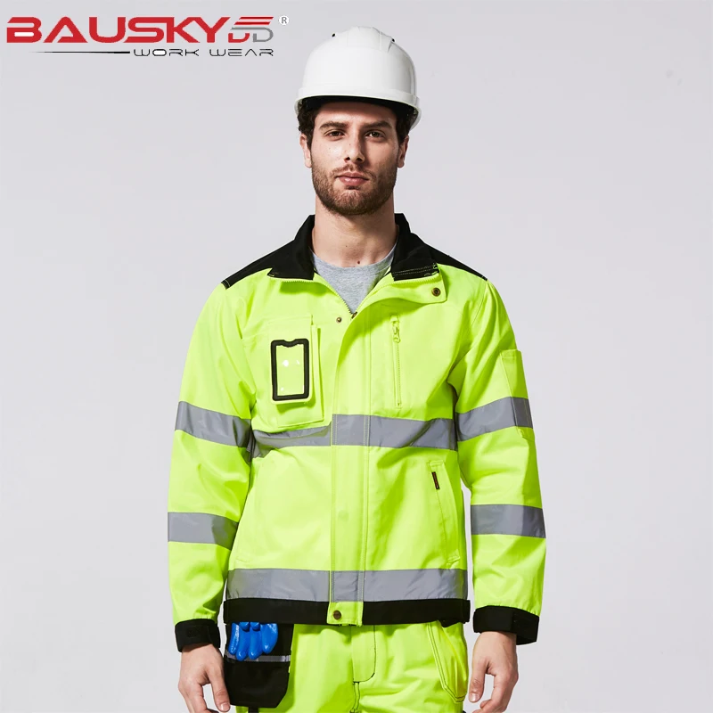 Bauskydd Mens Jacket Safari Working Cloth Fluorescent Yellow and Black High Reflective Safety Jacket Oxford Rainwear
Bauskydd Mens Jacket Safari Working Cloth Fluorescent Yellow and Black High Reflective Safety Jacket Oxford Rainwear