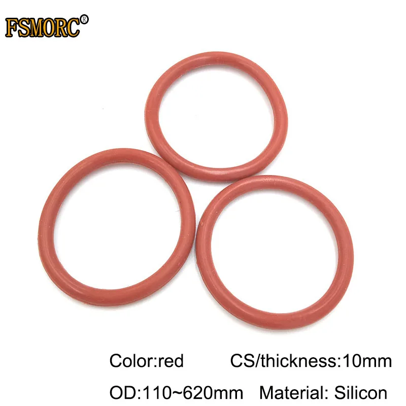 10mm Thickness Silicon Rubber O-ring Sealing OD 110mm~620mm Red Heat Resistance O Ring Seals Gaskets/Food Grade Seals no poison
10mm Thickness Silicon Rubber O-ring Sealing OD 110mm~620mm Red Heat Resistance O Ring Seals Gaskets/Food Grade Seals no poison