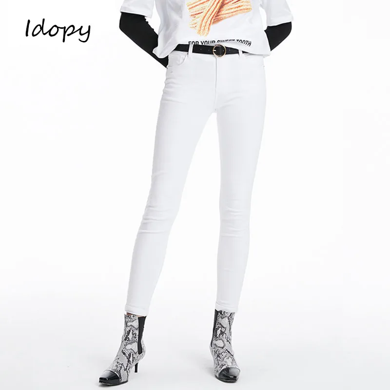 Idopy Fashion Womens Strech White Jeans Korean Style Skinny Pencil Pants Casual Denim Trousers For Female
Idopy Fashion Womens Strech White Jeans Korean Style Skinny Pencil Pants Casual Denim Trousers For Female