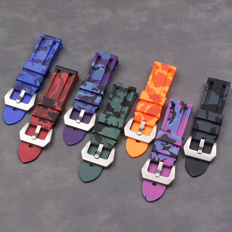 Men's Silicone Watch Strap 24mm High Quality Camouflage for Panerai Luminor Strap Women's Sports Rubber Strap Buckle Watch bands
Men's Silicone Watch Strap 24mm High Quality Camouflage for Panerai Luminor Strap Women's Sports Rubber Strap Buckle Watch bands