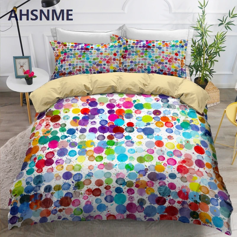 AHSNME Bright Water Color Bubbles Bedding Set Rainbow Ball Duvet Cover Sets for Adults Children Bedroom Pillowcase
AHSNME Bright Water Color Bubbles Bedding Set Rainbow Ball Duvet Cover Sets for Adults Children Bedroom Pillowcase