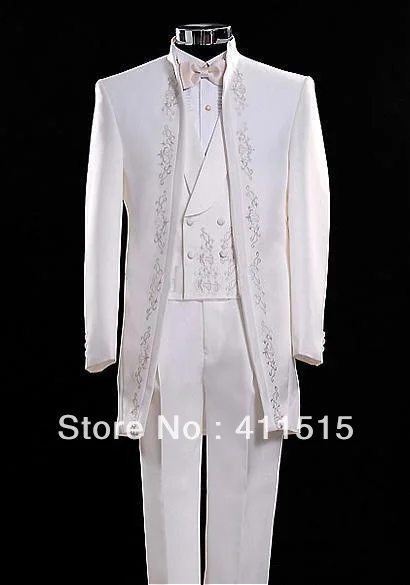 free shipping/Custom Design Size and Color Embroidery Groom Tuxedo Best Man White Groomsmen Men Wedding wear Suits/custom tuxedo
free shipping/Custom Design Size and Color Embroidery Groom Tuxedo Best Man White Groomsmen Men Wedding wear Suits/custom tuxedo
