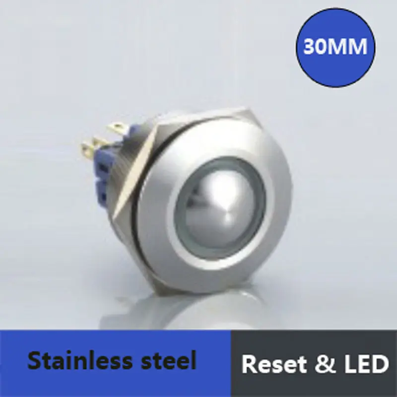 5pcs packing dia.30mm metal push button switch with led lights 6V 12V 24V 110V 220V waterproof electrical switch IP67
5pcs packing dia.30mm metal push button switch with led lights 6V 12V 24V 110V 220V waterproof electrical switch IP67