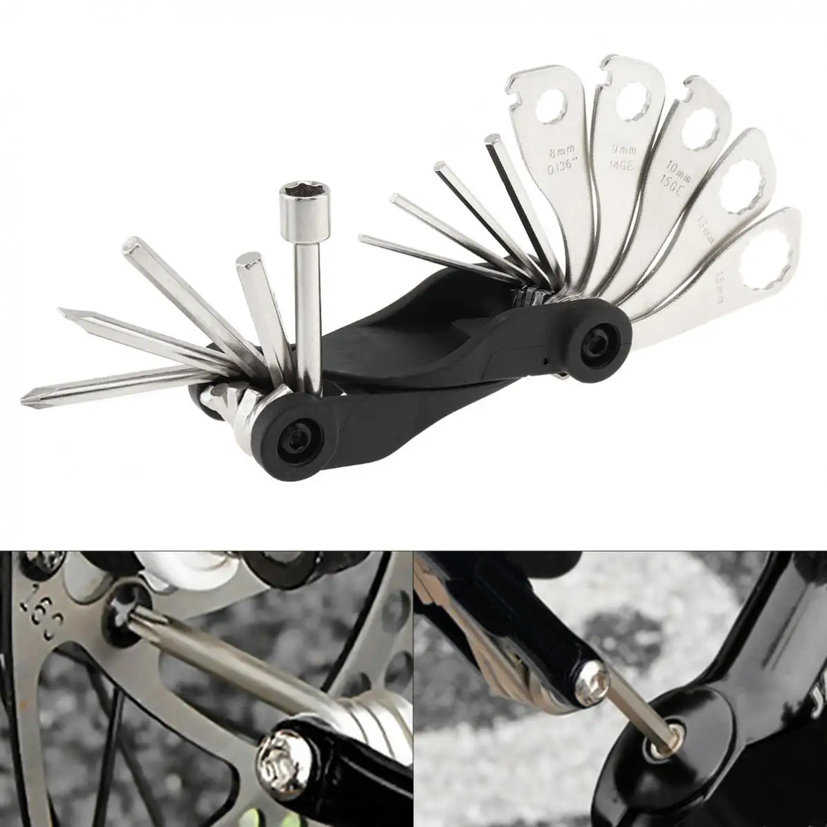 Fifteen in One Carbon Steel Split Type Portable Multifunctional Bicycle Tool Kit with Offset Spanner and Wrenches
Fifteen in One Carbon Steel Split Type Portable Multifunctional Bicycle Tool Kit with Offset Spanner and Wrenches