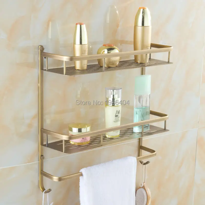 Bathroom Accessories Storage Holders Copper High Quality Retro Basket Shelf Corner Wall Mounted Dual Tier Basket Rack BS3216
Bathroom Accessories Storage Holders Copper High Quality Retro Basket Shelf Corner Wall Mounted Dual Tier Basket Rack BS3216