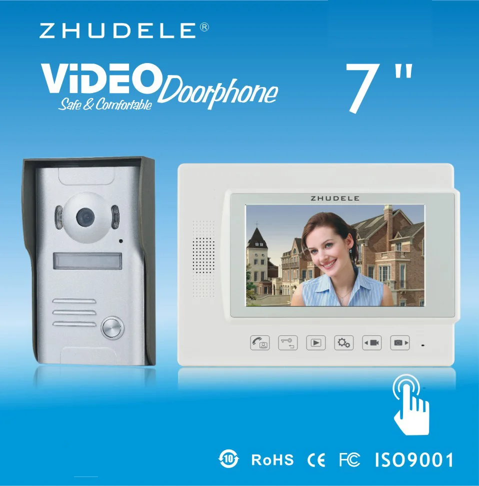 ZHUDELE Home security 7"video door phone metal die-casting ,waterproof explosion-proof 700TVL IR camera,Recording function 1 V 1
ZHUDELE Home security 7"video door phone metal die-casting ,waterproof explosion-proof 700TVL IR camera,Recording function 1 V 1
