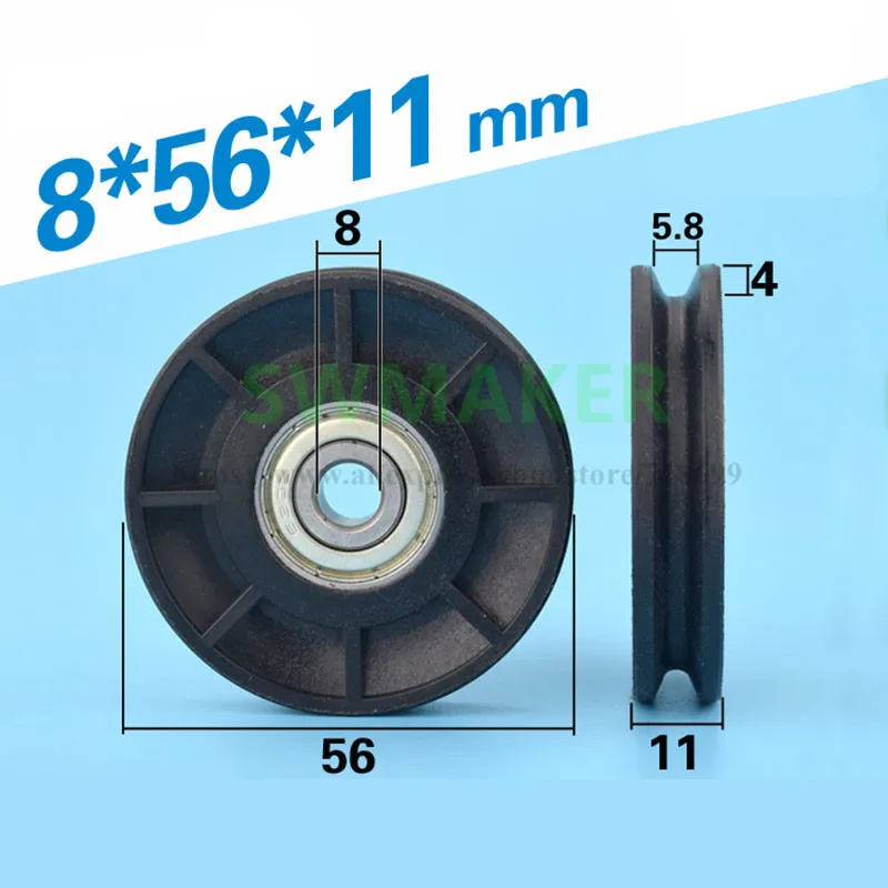 10pcs 8*56*11mm 638zz bearing pulley roller V groove U concave wheel elevator door wheel nylon steel wire rope guide wheel
10pcs 8*56*11mm 638zz bearing pulley roller V groove U concave wheel elevator door wheel nylon steel wire rope guide wheel