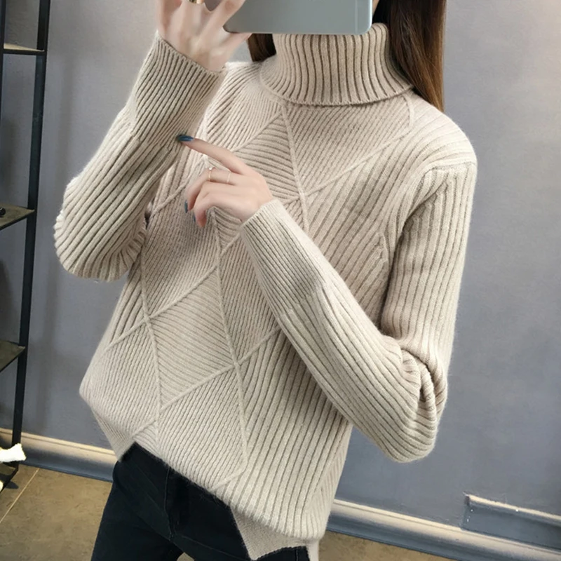 2019 New Turtleneck Sweater Long Sleeve Warm Sweater Women Female Solid Loose High Stretch Knit Pullover Sweaters HK108
2019 New Turtleneck Sweater Long Sleeve Warm Sweater Women Female Solid Loose High Stretch Knit Pullover Sweaters HK108