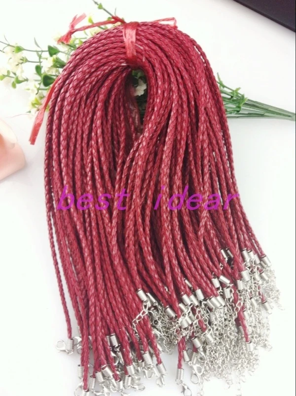 18inch 100pcs Dark Red 3mm Leather necklace cord for DIY craft Jewelry Free Shipping
18inch 100pcs Dark Red 3mm Leather necklace cord for DIY craft Jewelry Free Shipping