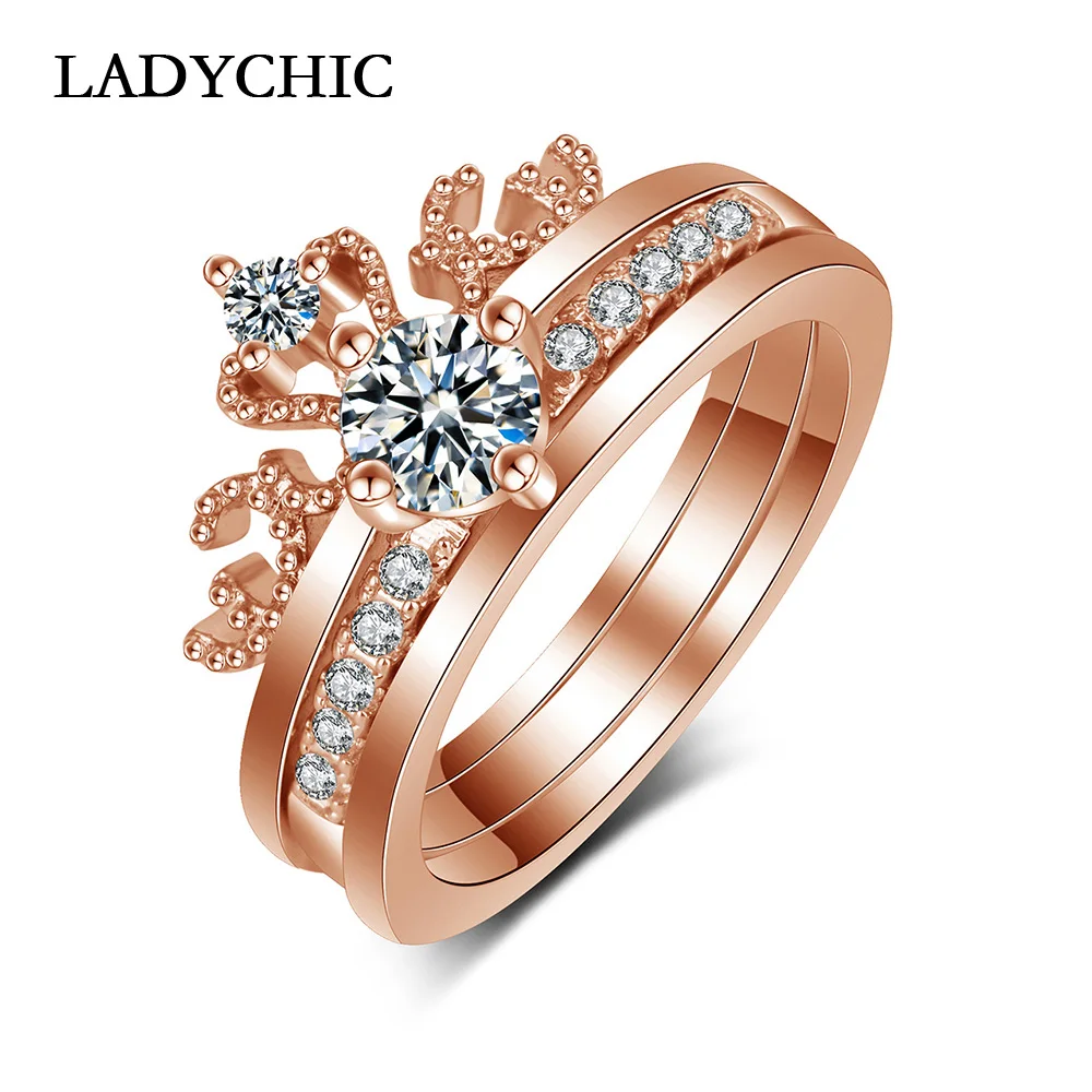 LADYCHIC изысканные подвижные кольца в форме короны для женщин модные блестящие розового/белого золота кубический цирконий ювелирные изделия LR1020
LADYCHIC изысканные подвижные кольца в форме короны для женщин модные блестящие розового/белого золота кубический цирконий ювелирные изделия LR1020