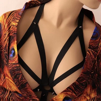 Elastic Open Chest Cage Bra Crop Top Body Harness Fetish Wear Bondage Cage Bikini 90's Cupless Bra Gothic Harness Bra O0243
Elastic Open Chest Cage Bra Crop Top Body Harness Fetish Wear Bondage Cage Bikini 90's Cupless Bra Gothic Harness Bra O0243