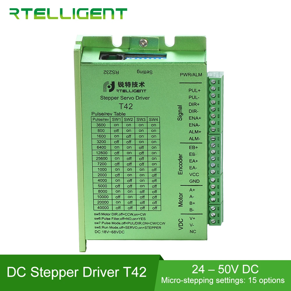 Rtelligent Nema17 T42 Closed Loop Stepper Motor Driver Stepper Driver for Nema17 Stepper Motor Router 3D Printer Cutting Machine
Rtelligent Nema17 T42 Closed Loop Stepper Motor Driver Stepper Driver for Nema17 Stepper Motor Router 3D Printer Cutting Machine