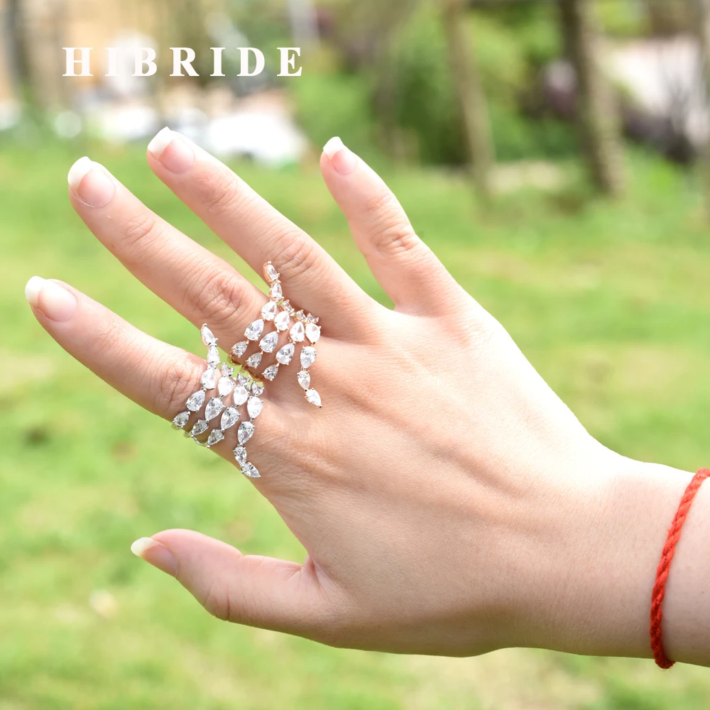 HIBRID Elegant Water Drop Shape Full Cubic Zirconia Pave Women Bridal Engagement Adjustable Ring Jewelry Addiction R-17
HIBRID Elegant Water Drop Shape Full Cubic Zirconia Pave Women Bridal Engagement Adjustable Ring Jewelry Addiction R-17