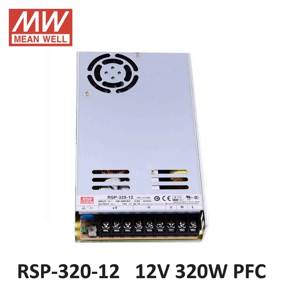 MEAN WELL RSP-320W switch power supply 12 volt 300W PFC function 85-264VAC meanwell 3.3/5/7.5/13.5/15/24/27/36/48VDC led driver
MEAN WELL RSP-320W switch power supply 12 volt 300W PFC function 85-264VAC meanwell 3.3/5/7.5/13.5/15/24/27/36/48VDC led driver