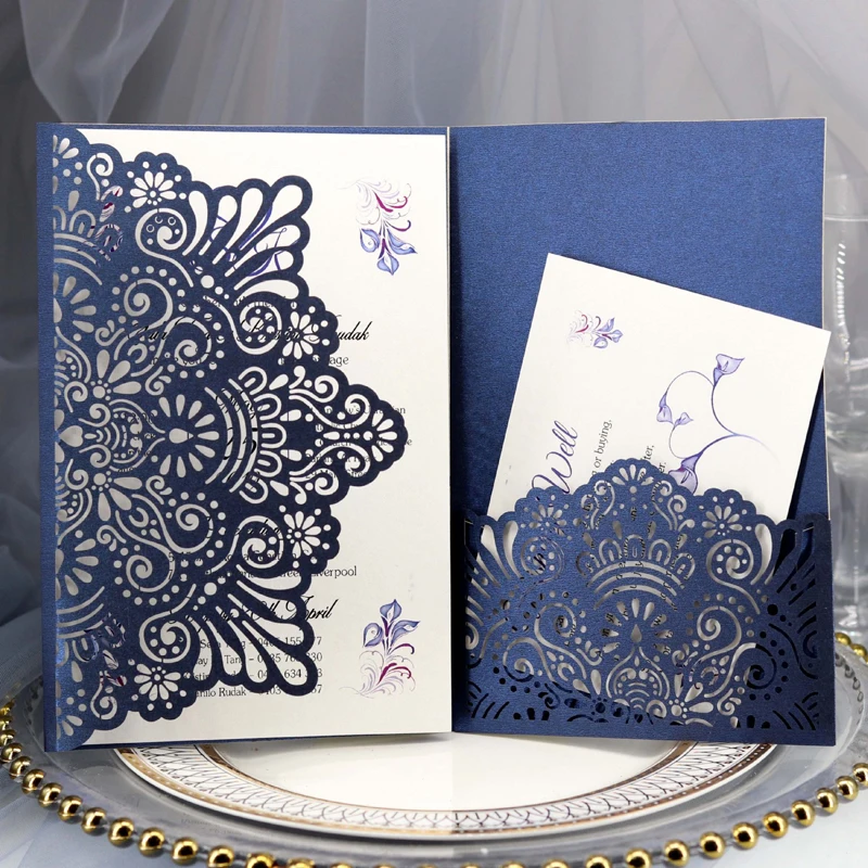 1pcs Elegant Laser Cut Wedding Invitation Cards Greeting Card Tri-Fold Lace Business Card With RSVP Cards Decor Party Supplies
1pcs Elegant Laser Cut Wedding Invitation Cards Greeting Card Tri-Fold Lace Business Card With RSVP Cards Decor Party Supplies