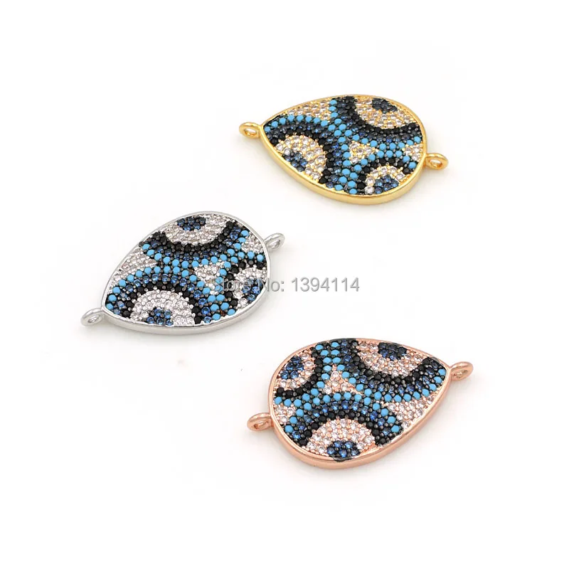 26*20*2mm Micro Pave CZ Drop Connector Of 3 Eyes Pattern For Women As DIY Bracelets Accessory
26*20*2mm Micro Pave CZ Drop Connector Of 3 Eyes Pattern For Women As DIY Bracelets Accessory