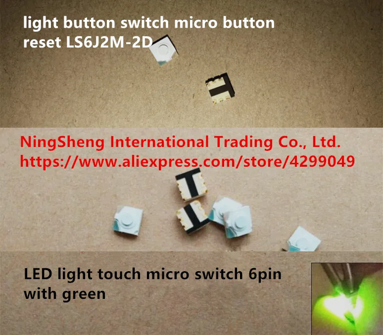 Original new 100% LED light touch micro switch 6pin with green light button switch micro button reset LS6J2M-2D
Original new 100% LED light touch micro switch 6pin with green light button switch micro button reset LS6J2M-2D