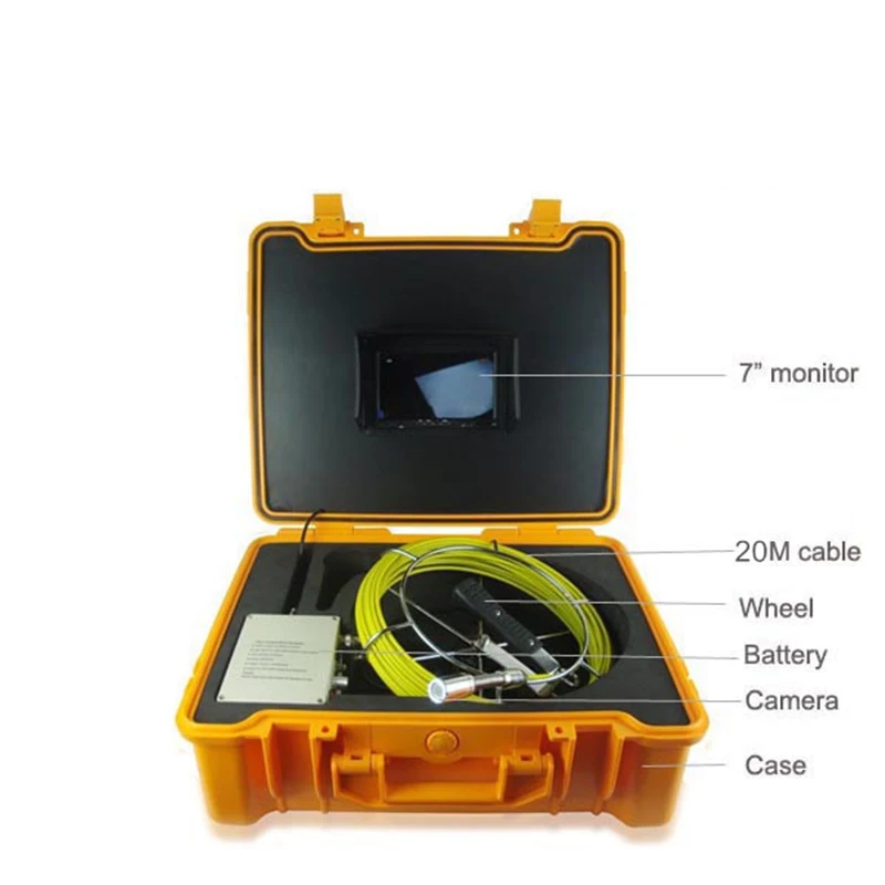 20m Duct Inspection Tools Video Sewer Camera for Pipe Wall Inspection 7 inch Monitor
20m Duct Inspection Tools Video Sewer Camera for Pipe Wall Inspection 7 inch Monitor