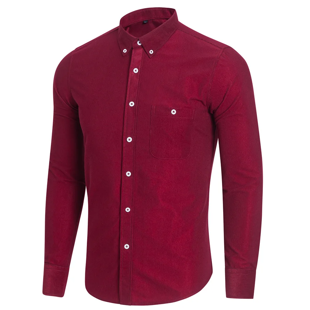 Wine red Plus size Men Long sleeve autumn Shirt mens shirts casual Winter Corduroy streetwear clothes
Wine red Plus size Men Long sleeve autumn Shirt mens shirts casual Winter Corduroy streetwear clothes