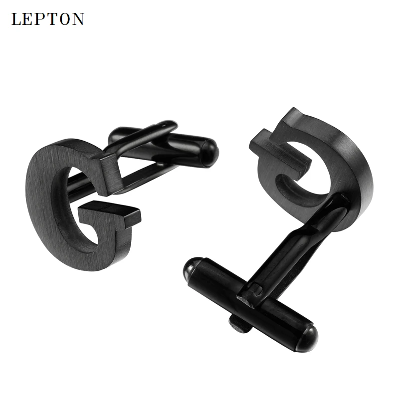 Lepton Stainless steel Cufflinks for Mens IP Black Plating Metal Letters G Cuff links Men French Shirt Cufflink Relojes Gemelos
Lepton Stainless steel Cufflinks for Mens IP Black Plating Metal Letters G Cuff links Men French Shirt Cufflink Relojes Gemelos