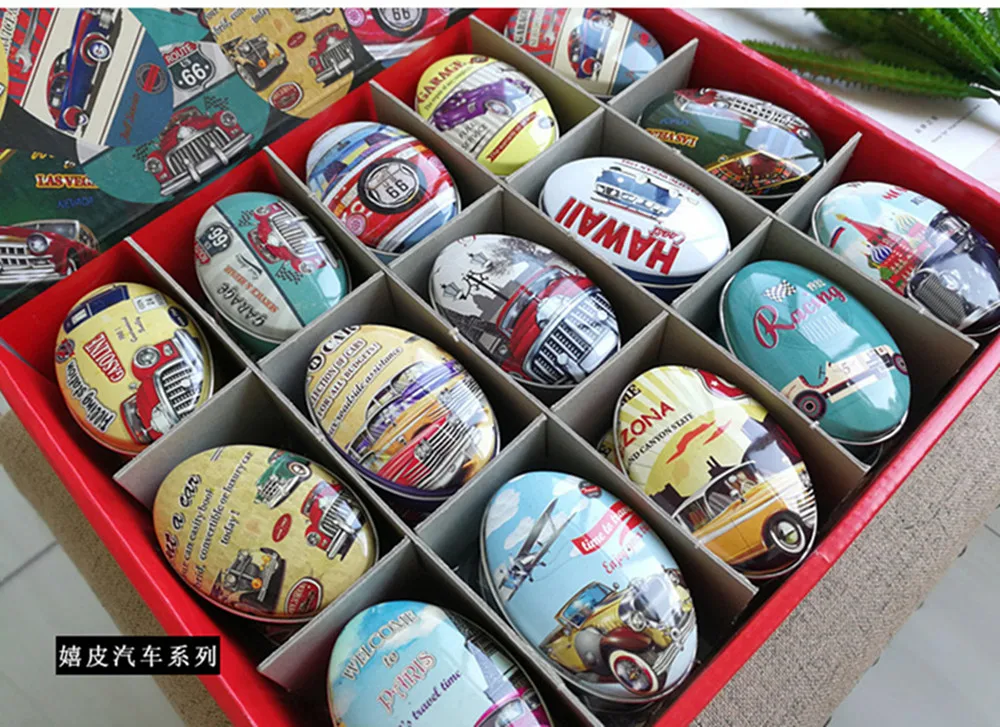 30pc/box Oval Shape Storage Box Vintage Car Printing Small Candy Box Handmade Soap Case Mini Tin Jewelry box Small Pill Case
30pc/box Oval Shape Storage Box Vintage Car Printing Small Candy Box Handmade Soap Case Mini Tin Jewelry box Small Pill Case