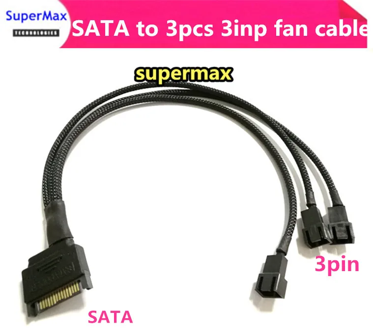 High Quality 30CM Black Sleeved SATA Male to 3 Pin PWM Fan Splitter Power Cable
High Quality 30CM Black Sleeved SATA Male to 3 Pin PWM Fan Splitter Power Cable