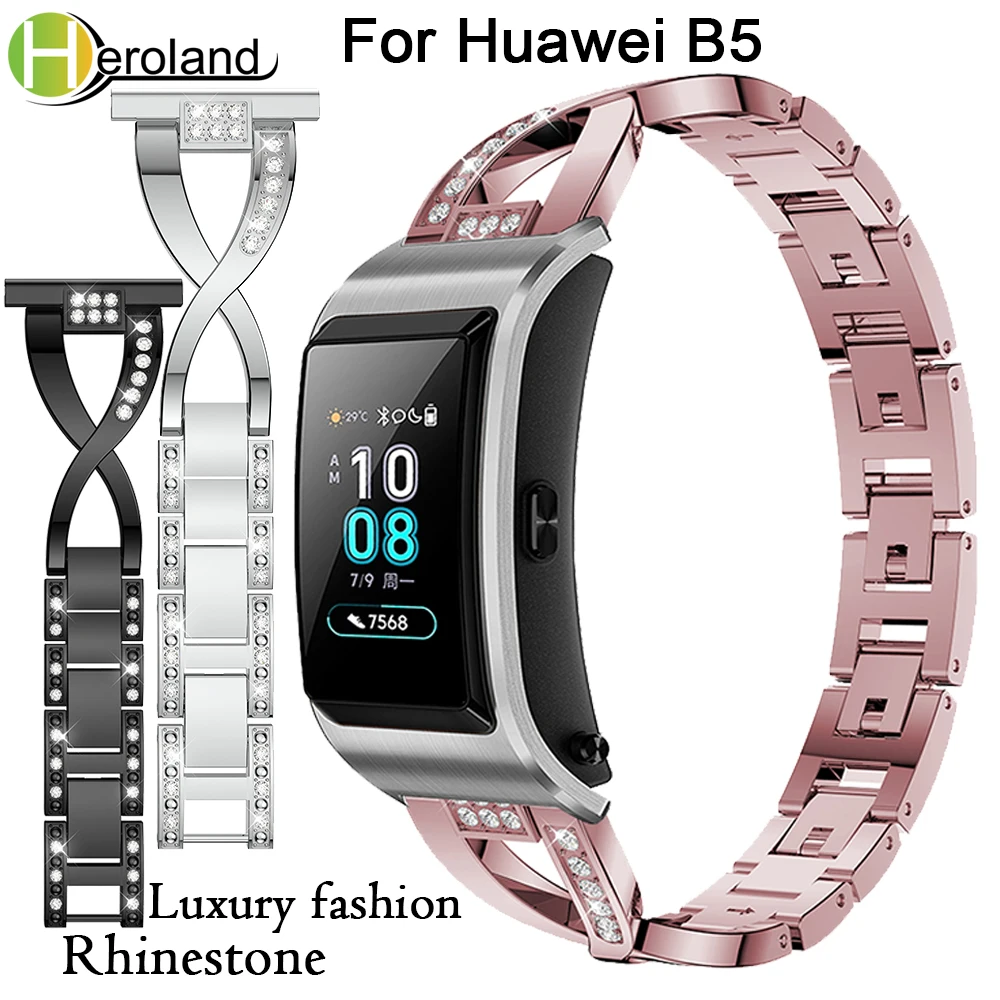 Luxury Crystal Bracelet WatchStrap For Huawei B5 Smart WatchBand Replacement steel strap Wrist Band Accessories Aluminium Alloy
Luxury Crystal Bracelet WatchStrap For Huawei B5 Smart WatchBand Replacement steel strap Wrist Band Accessories Aluminium Alloy