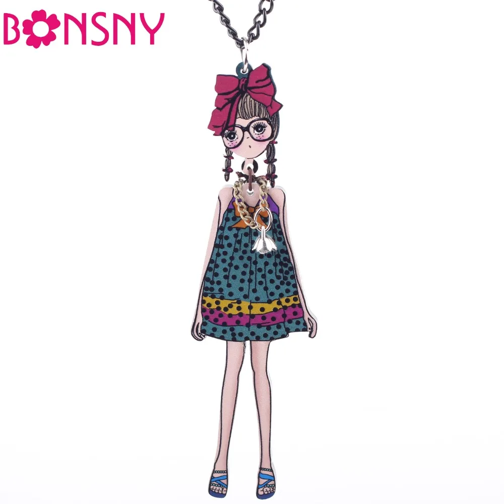 Bonsny Grils French Doll Necklace Acrylic Long Chain Doll Pendant 2017 News Accessories Fashion Jewelry For Women Styles Arrive
Bonsny Grils French Doll Necklace Acrylic Long Chain Doll Pendant 2017 News Accessories Fashion Jewelry For Women Styles Arrive