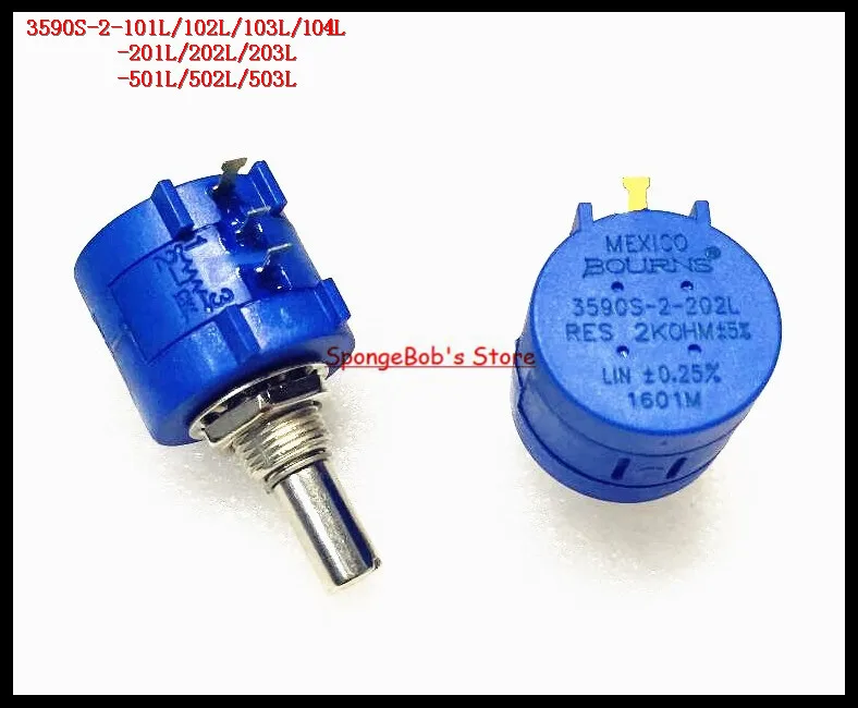 10pcs/Lot 3590S-2-201L/202L/203L Precision Multiturn Potentiometer 10 Ring Adjustable Resistor 200,2K,20K Ohm
10pcs/Lot 3590S-2-201L/202L/203L Precision Multiturn Potentiometer 10 Ring Adjustable Resistor 200,2K,20K Ohm