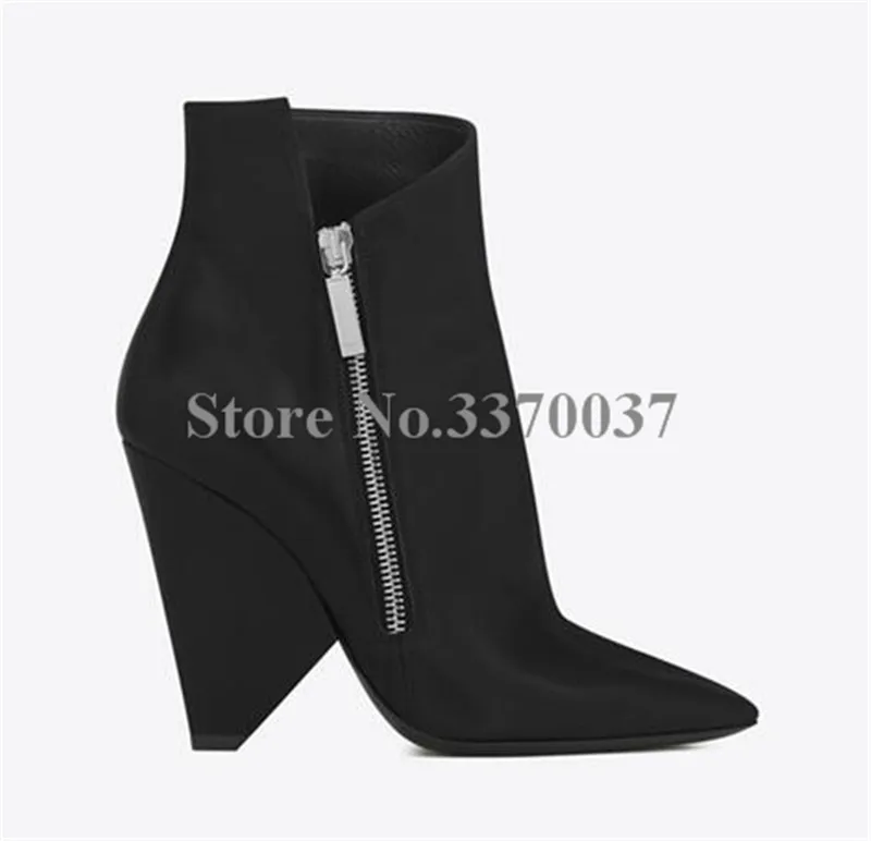 High Quality Women Fashion Pointed Toe Black Suede Leather Spike Heel Ankle Boots Zipper-up High Heel Short Boots Strange Heel
High Quality Women Fashion Pointed Toe Black Suede Leather Spike Heel Ankle Boots Zipper-up High Heel Short Boots Strange Heel