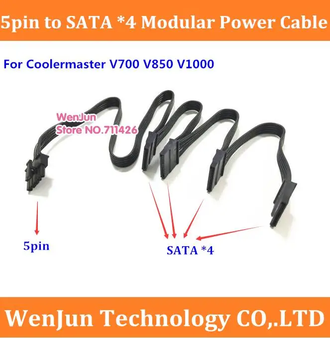 PCI-E 5Pin Male to 4 / 5 / 6 SATA / 10 SATA 15pin Modular Power Supply Adapter Cable for Coolermaster V850 V700 V1000
PCI-E 5Pin Male to 4 / 5 / 6 SATA / 10 SATA 15pin Modular Power Supply Adapter Cable for Coolermaster V850 V700 V1000