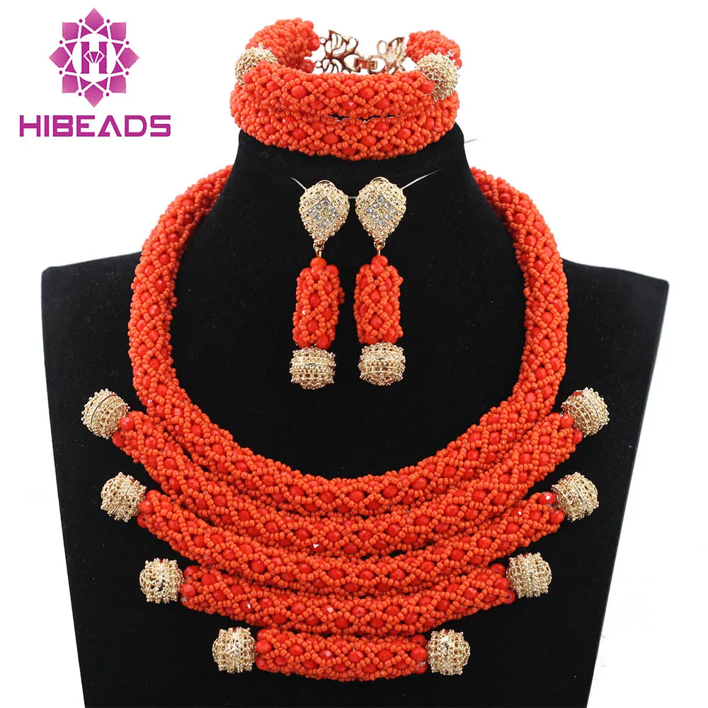 Trendy Latest Wedding Nigerian Bridal Costume Jewelry Set Orange African Beads Jewelry Set Necklace Set Free ShippingABH241
Trendy Latest Wedding Nigerian Bridal Costume Jewelry Set Orange African Beads Jewelry Set Necklace Set Free ShippingABH241