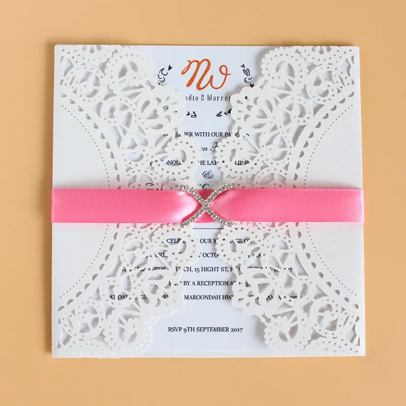 Jeweled lace invitation wedding marriage business garden theme invitation card 50pcs/lot
Jeweled lace invitation wedding marriage business garden theme invitation card 50pcs/lot