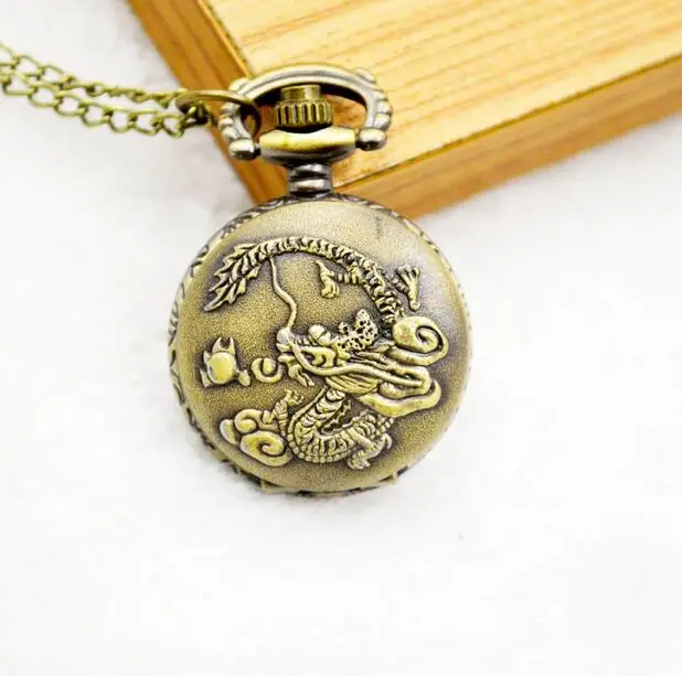 Retro Chinese Zodiac Bronze Dragon Pocket Watch with Pendant Necklace chain Quartz movement mens childr watches Relogio De Bolso
Retro Chinese Zodiac Bronze Dragon Pocket Watch with Pendant Necklace chain Quartz movement mens childr watches Relogio De Bolso