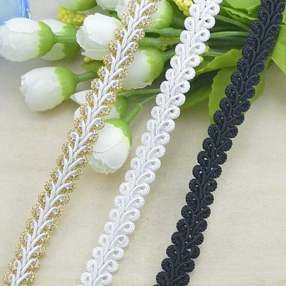 100Meters Lace Trim Ribbon Gold Silver Centipede Braided Lace DIY Craft Sewing Accessories Wedding Decoration Fabric Curve Lace
100Meters Lace Trim Ribbon Gold Silver Centipede Braided Lace DIY Craft Sewing Accessories Wedding Decoration Fabric Curve Lace