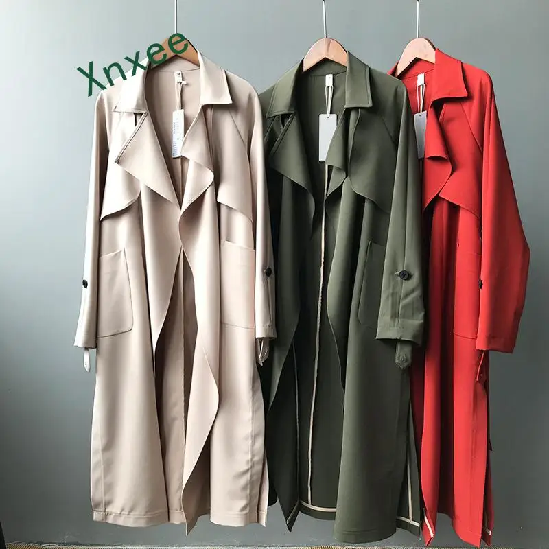 Xnxee trench coat women 2019 new spring autumn fashion long outwear female casual trench coat for women with belt coat
Xnxee trench coat women 2019 new spring autumn fashion long outwear female casual trench coat for women with belt coat