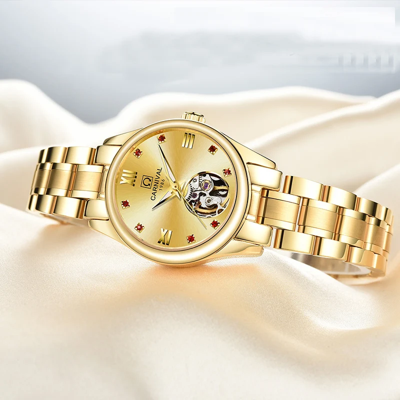 Switzerland LuxuryCARNIVAL Automatic Mechanical Women's Watches Sapphire Waterproof Skeleton Rhinestone Luminous Clock C8789L-2
Switzerland LuxuryCARNIVAL Automatic Mechanical Women's Watches Sapphire Waterproof Skeleton Rhinestone Luminous Clock C8789L-2